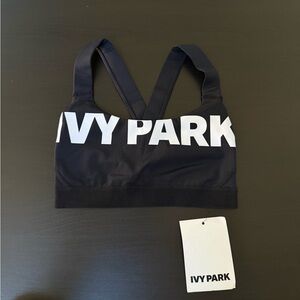 IVY PARK Black and White Logo Sports Bra